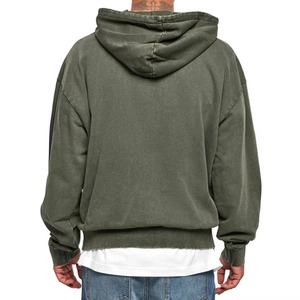 Sudadera con Capucha Verde Oliva para Hombre, Corte Holgado, Informal, de Algodón, Felpa Francesa, con Bolsillo, Manga Larga, para Otoño - Product Image 2
