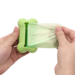Dispensador de Bolsas para Excremento de Perro, Portátil, Biodegradable, de Silicona, con Forma de Hueso y Clip para Correa, Fácil de Usar - Product Image 5