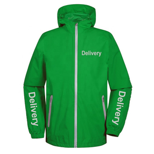 Custom Logo Rider Courier Staff Workwear Uniform Coated Thin <b>Stand</b> Collar Waterproof <b>Cycling</b> Food Delivery Rain Jacket - Product Image 4