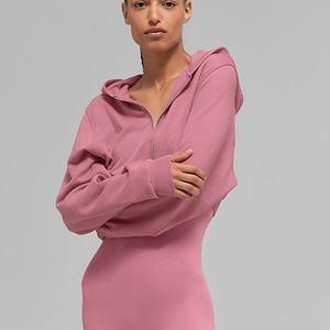 Sudadera Corta Personalizada para Mujer, 100% Algodón, Informal, Deportiva, de Manga Larga, a la Moda - Product Image 3