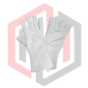 ถุงมือเชื่อมหนังแท้แบบ 5 นิ้ว บุหนังเต็มตัว ทนความร้อน ป้องกันไฟ สำหรับงานบาร์บีคิว - Product Image 1