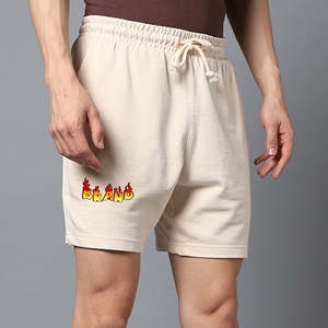Polyester/Cotton Mens Shorts 250GSM Solid High Street Style Elastic Waist Oversized Casual Sweatwear Shorts - Product Image 1