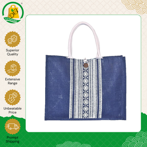 New Design Eco-Friendly Custom Printed Dyed Jute Burlap Tote Shopping Bag with Fashionable Cotton Webbing Tape Handle - Product Image 2