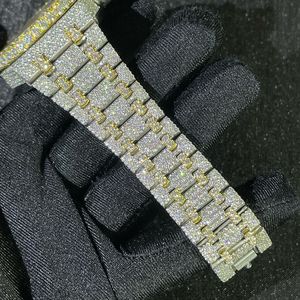 Relojes Clásicos Unisex Hechos a Mano con Diamantes Moissanite VVS1, Correa de Acero Inoxidable, Esfera Analógica Mecánica - Product Image 6