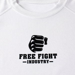 Chemise de compression à manches longues pour homme Free Fight Industry, blanche, en polyester à séchage rapide - Product Image 6