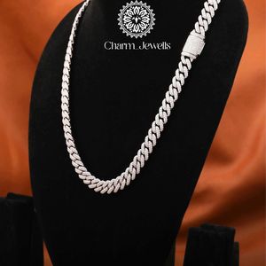 Charm_Jewells Men's Moissanite <b>Rope</b> <b>Chain</b> Necklace 925 Silver 14K Gold Plated Hip Hop Style Micro Insert Brilliant Cut IGI - Product Image 4