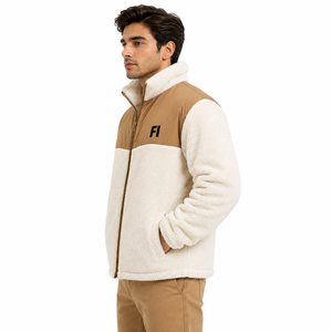 <b>Men</b>’s Sherpa Fleece <b>Jacket</b> Warm Zip Up Winter <b>Men's</b> <b>Jackets</b> Casual Outdoor Wear Wholesale Stand Collar Warm Winter <b>Jacket</b> OEM - Product Image 4