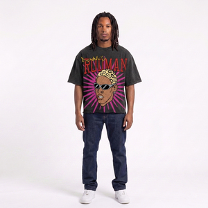 T-shirt noir personnalisé OEM pour homme, style streetwear, manches courtes, jersey en coton, col rond, imprimé graphique, coupe ample, tee-shirt pour homme, coupe courte. - Product Image 4