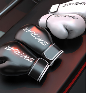 Guantes de Boxeo de Cuero con Cordones y Logotipo Personalizado para Hombre y Mujer, Ligeros, Transpirables, para Entrenamiento y Kick Boxing, con Vendas para las Manos Gratis - Product Image 2