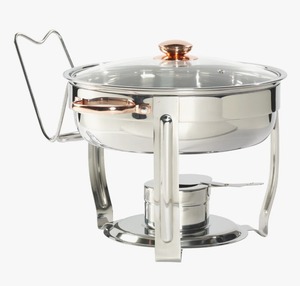 ชุดอุ่นอาหารบุฟเฟ่ต์สแตนเลสทรงกลม ขนาด 5 ควอร์ต จำนวน 4 ชิ้น พร้อมถาดเต็มใบ ราคาประหยัด - Product Image 6