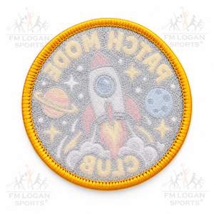 Écussons ronds personnalisés en feutre brodé, motif fusée spatiale, thermocollants ou à coudre, vente en gros, broderie de logo personnalisée - Product Image 2