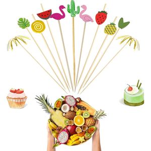 100 Palillos de Cóctel Monstera Surtidos, Palillos Decorativos para Aperitivos, Cupcakes, Sándwiches y Frutas para Fiestas - Product Image 2