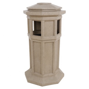 <b>Plastic</b> Round Elegant Outdoor Waste Bin Removable Inner <b>Bucket</b> Eco-Friendly Big Size Garden Lawn Patio Street Use - Product Image 6