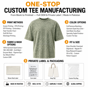 Camisetas de hombre con lavado ácido, 100% algodón, oversize, transpirables, casuales, de manga corta, con estampado digital, 320g, ecológicas, estilo urbano, color liso. - Product Image 1