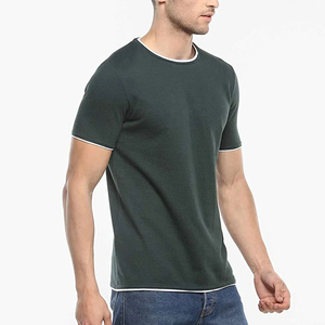 100% Cotton O-Neck Short Sleeve Regular Fit Solid Eco-Friendly Casual Men's Knitted T-Shirt 240 Grams Custom Front <b>Logo</b> - Product Image 4