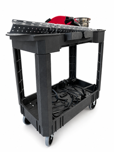 32-inchPoly Utility Service <b>Cart</b> Waterproof Easy Assemble Portable Plastic Tool Trolley for Garage Workshop GAPGAR001 - Product Image 1