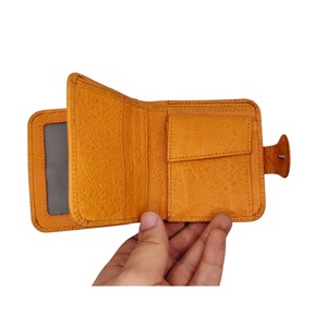 Genuine Leather Women's Premium Trifold Short <b>Card</b> <b>Holder</b> Silk Lining Snap Closure Customizable OEM Wholesale Luxurious Soft - Product Image 3