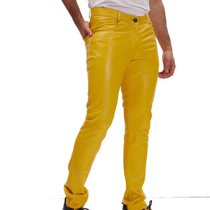 Pantalones de Hombre de Cuero Vacuno, Cintura Media, Corte Recto, Casuales, Otoño Invierno, Ligeros, Impermeables, Ropa de Moda, Logotipo Personalizado - Product Image 5