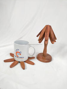 Wooden Christmas Tree Shape Coasters & <b>Trivets</b> Set Vintage Design Heat Resistant Mats for Hot Dishes - Product Image 5