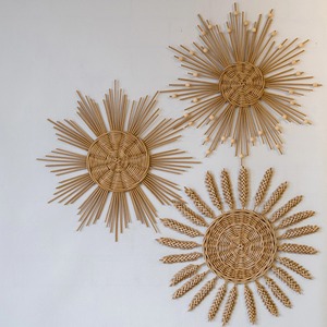 Decoración colgante de ratán con forma de flor, estilo bohemio, decoración de pared para sala de estar, dormitorio, guardería y decoración de acentos para el hogar. - Product Image 1