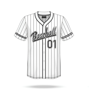Maillot de baseball imprimé de haute qualité unisexe à boutons sur le devant, à rayures fines, en polyester, manches courtes, 100 % coton, 140 g/m², poids lourd, pour adultes - Product Image 4