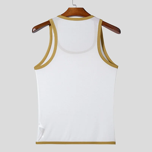 Débardeur homme en pur coton respirant, coupe ajustée, style sportif, pour jeunes, idéal pour l'été, fin et léger - Product Image 3