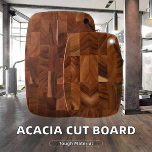 Tabla de cortar de cocina de madera de acacia, tabla de cortar de plato de Pizza fácil de limpiar para frutas y lado de Panel pequeño - Product Image 6