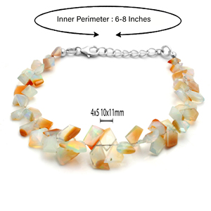 Handmade Unique Design Natural Ethiopian Opal Classic Fashionable Strand <b>Bracelet</b> 925 Sterling Silver Smooth <b>Gemstone</b> Women's - Product Image 2