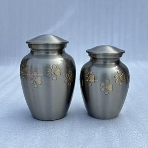 High Quality Pet Urns for Ashes Paw Engraved Brass Cremation Urns for Pet Ashes Brass Pewter Urn with Handcrafted Paw - Product Image 2