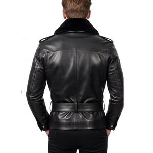 Chaqueta de Cuero Genuino de Cordero Negra para Hombre de Alta Calidad, Chaquetas de Cuero para Hombre, Chaquetas de Cuero Pakistaníes para Hombre de Maximize Wear - Product Image 2