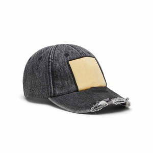 Gorra de Mezclilla Desgastada con Parche en Contraste, Visera Desgastada, Unisex, Ajustada, de 6 Paneles, Estilo Casual de Primavera/Verano - Product Image 1