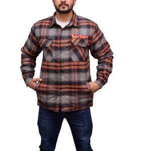 Mens Plaid <b>Flannel</b> Shirt <b>Jacket</b> Shirt Checkered Winter Shacket Casual Button Up Cotton Overshirt Turn-down Collar Men's Shirts - Product Image 1
