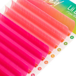 Extensions de cils colorées C CC D volume russe, faux cils colorés en gros, auto-éventail dynamique - Product Image 6