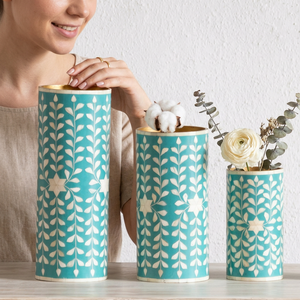 Vase à fleurs en os naturel 100% - Design créatif - Vases décoratifs pour mariage - Forme ronde - Pots à fleurs - Décoration d'intérieur - Product Image 1