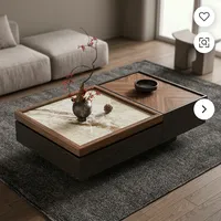 Table basse relevable moderne et écologique avec base de rangement finition bois pour salon, bureau, salle de séjour et décoration intérieure