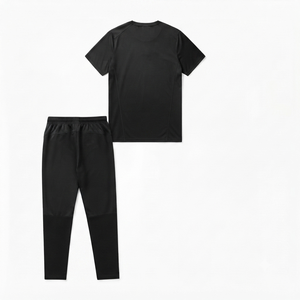 Ensemble de t-shirts noirs à col rond pour homme, séchage rapide, tricotés en polyester et élasthanne, décontractés pour l'été - Product Image 5