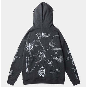 Sudadera con Capucha Gráfica Gótica High Street Techwear para Hombre, Oversize, Estilo Urbano, Darkwear, Punk, Grunge, Cyberpunk, Harajuku, Unisex - Product Image 2