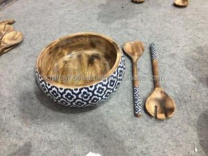 ชามเสิร์ฟอาหารดีไซน์ใหม่ชามสลัดทำจากไม้งานแฮนด์เมดขนาดกำหนดเองขายส่งใช้ในบ้าน - Product Image 5