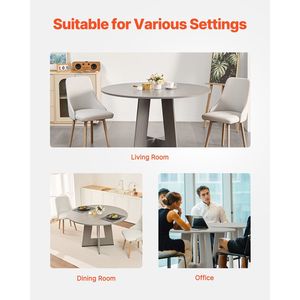 Tavolo da pranzo rotondo da 47 pollici per 4-6 persone tavolo da cucina in legno grigio solo tavolo disponibile - Product Image 6