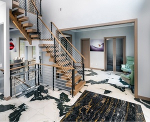 Panda Naturel Texture Marbre Blanc Pierre Frittée Porcelaine De Grande Taille pour Mur Plancher Comptoir Cuisine Îlot Escalier Marbre - Product Image 5