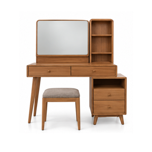 Solid Wood <b>Dressing</b> <b>Table</b> with <b>Mirror</b> and Storage Cabinet Bedroom Vanity Desk Makeup <b>Table</b> Home Furniture Custom Design - Product Image 1