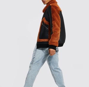 High Quality Casual <b>Men</b> Shearling Leather <b>Jacket</b> Front Zipper Side Pockets Comfortable Fit OEM Shearling Leather <b>Jacket</b> For <b>Men</b> - Product Image 4