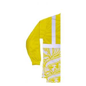 High Visibility Yellow Long Sleeve <b>Red</b> Safety Work <b>Shirt</b> with Reflective Tape Tribal Print 100% Polyester Quick Dry - Product Image 6