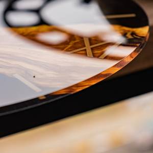 Black and gold wall <b>clock</b> Epoxy resin <b>clock</b> wood <b>clock</b> Roman numeral wall <b>clock</b> Stylish wall <b>clock</b> Epoxy wood <b>clock</b> Luxury <b>clock</b> - Product Image 3