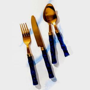 High Quality Stainless Steel Silver Flatware Set with Unique Modern Design Luxury Royal <b>Cutlery</b> Set for Wedding & Back to School - Product Image 2