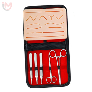 Kit d'entraînement à la suture professionnel pour étudiants en médecine, avec coussinet en silicone, ciseaux chirurgicaux en acier inoxydable et ensemble d'outils, fermeture éclair - Product Image 4