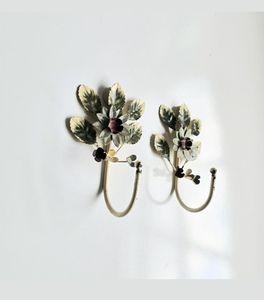 Vintage Metal Wall <b>Hooks</b> With Floral Design Handmade For Clothing Storage - Product Image 1