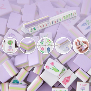 In Stock Luxury Light Purple 160 Acrylic Painted after engraving Travel mahjong <b>Set</b> American Mahjong Tiles - Product Image 1