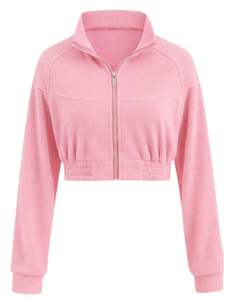 Chaqueta Corta de Forro Polar Personalizada para Mujer, Chaqueta Deportiva Informal Ligera, Sudadera Cálida de Invierno, Chaqueta Corta con Logotipo Personalizado, Proveedor OEM - Product Image 1