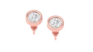Pendientes Redondos de Oro Amarillo de 14k y 18k con Diamantes Cultivados en Laboratorio, 1 Quilate, Corte Brillante, Joyería Fina, Regalo Elegante para Mujer, B2B - Product Image 6
